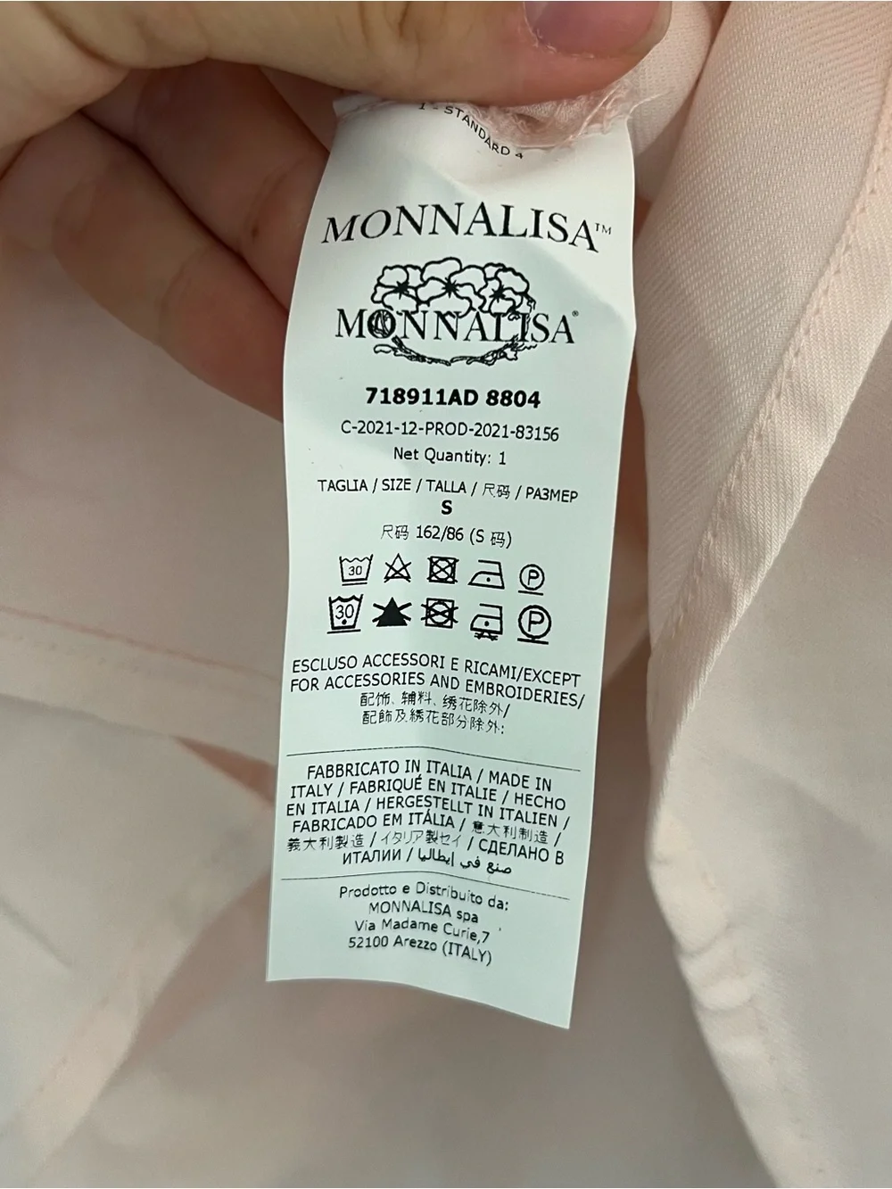 MonnaLisa Blush Pink Floral-Appliqué Collar Tulle Dress